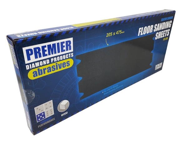 Premier Diamond Products P5-FSS floor sanding sheets box of 50 205x475mm silicon carbide