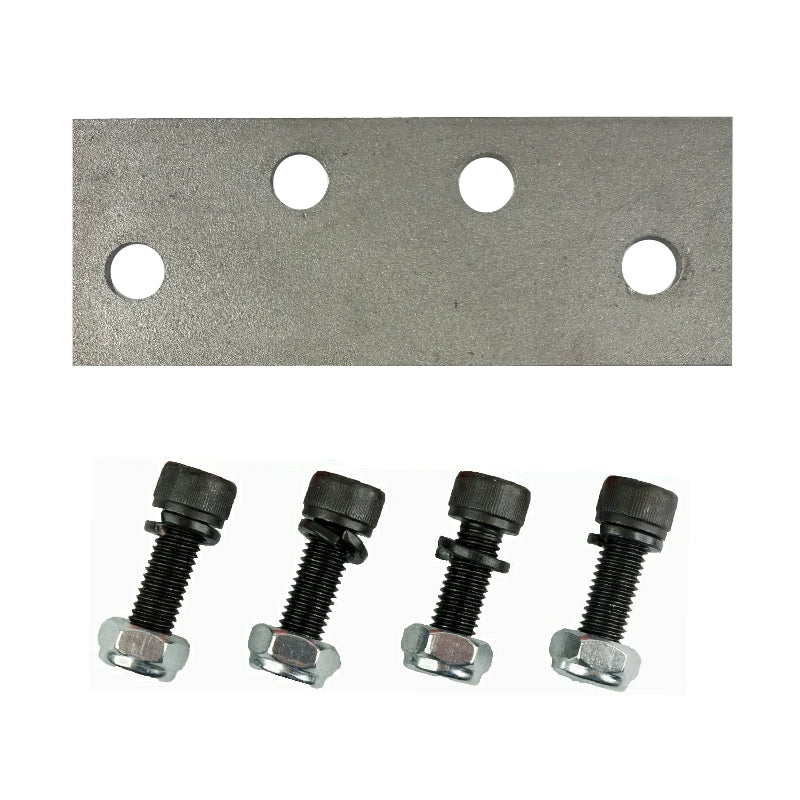 Floor scraper repair kit with an MTL plate and four sets of bolts, nuts and washers