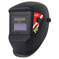 SWP 3037 black auto-darkening welding helmet with variable shade 9–13, front viewing window and side adjustment knob
