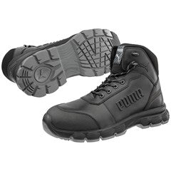 PUMA Safety VIPER CTX MID 630590 wheat nubuck S7L safety boot pair – sole and upper view, steel toe cap, REBOUND outsole
