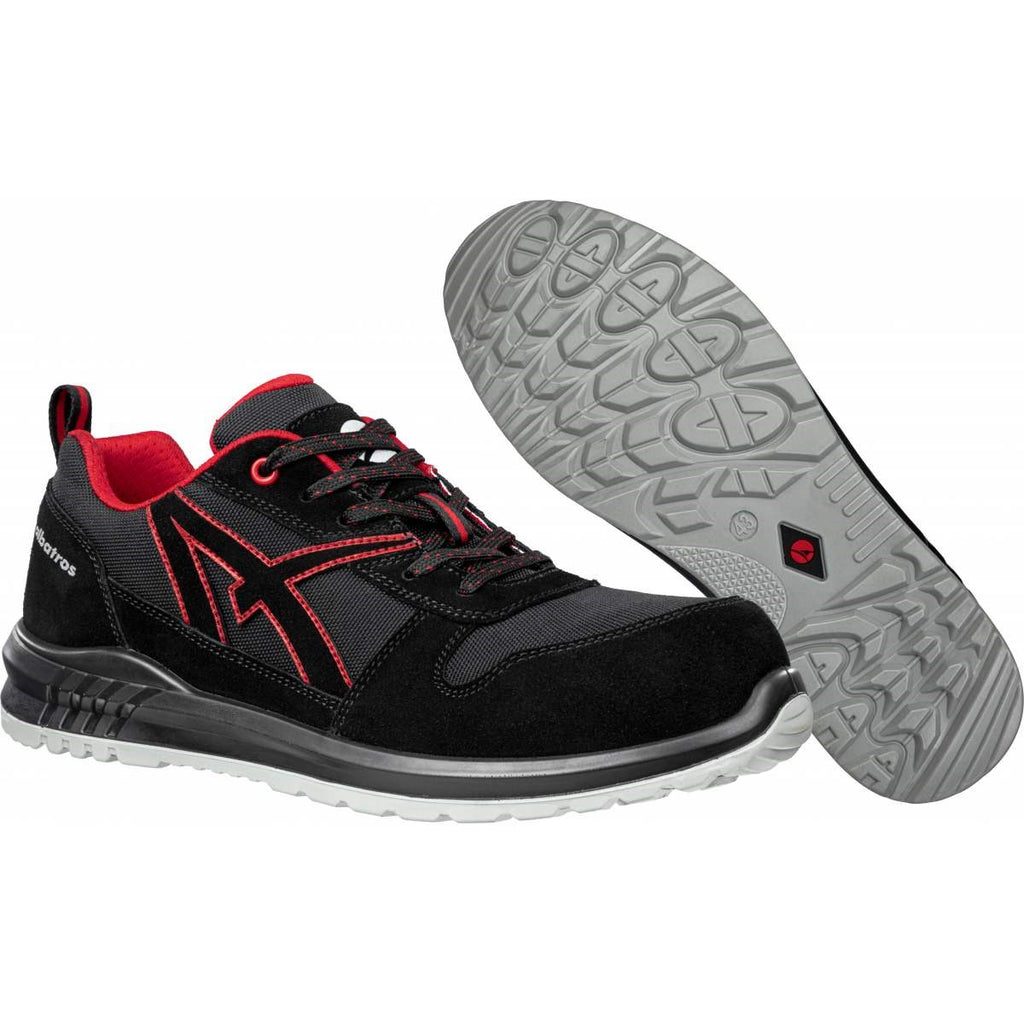 Albatros Clifton Low S3 SRC safety shoe Black Red pair showing sole and upper