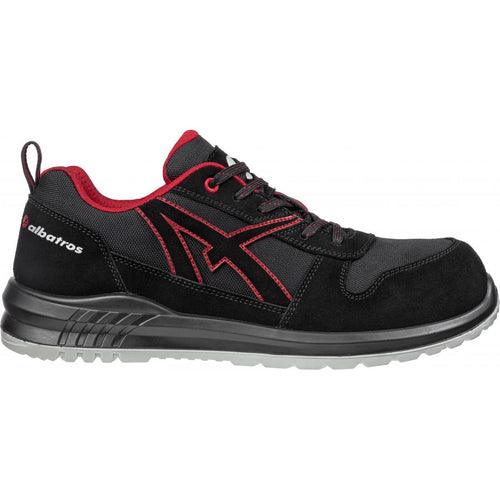 Albatros Clifton Low S3 SRC safety shoe Black Red side profile view