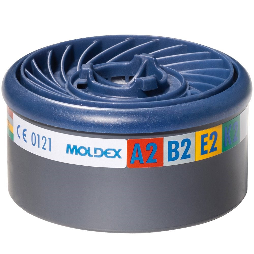 Moldex 9800 A2B2E2K2 high capacity gas filter cartridge for full face respirator masks