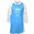 Disposable Polythene Flatpack Aprons Pack of 100 | Blue & White