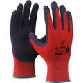 UCI AceGrip Lite Lightweight Latex Grip Glove – red nylon flex liner with black crinkle latex palm coating, EN388:2016 rated
