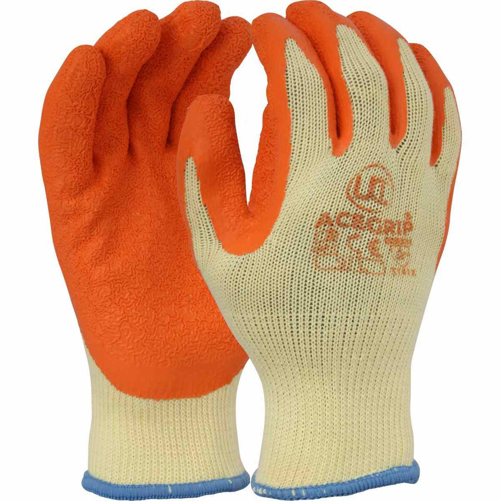 Orange AceGrip®-RP latex-coated glove with polycotton liner