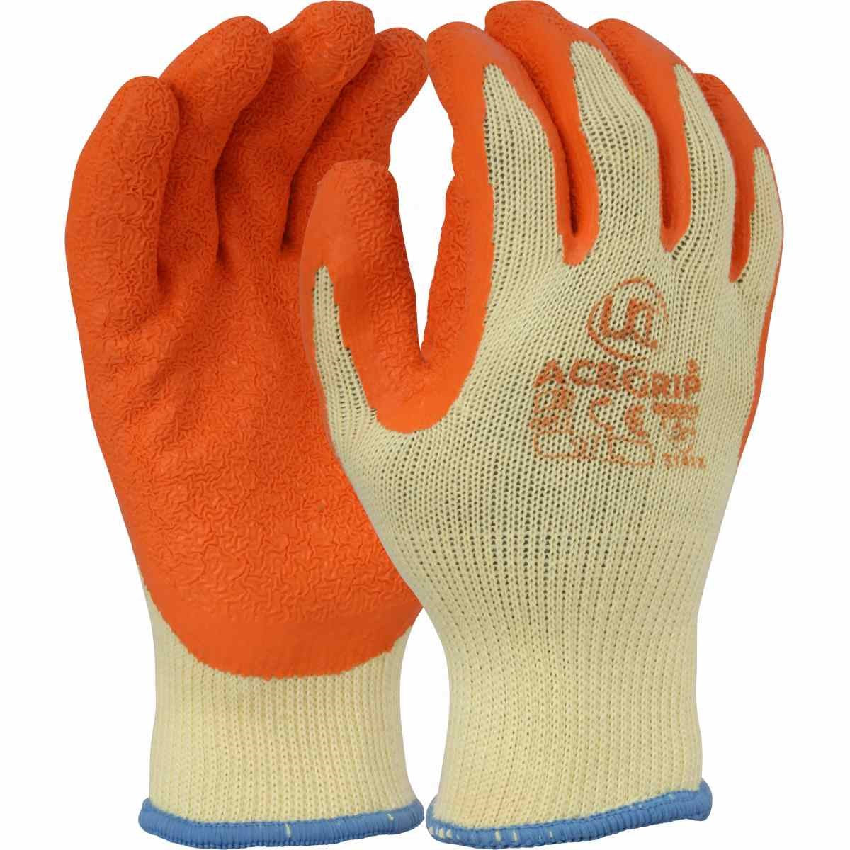 Orange AceGrip®-RP latex-coated glove with polycotton liner