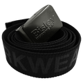 Bisley UKB101 Stretch Belt in Black with Bisley Workwear branded buckle, coiled