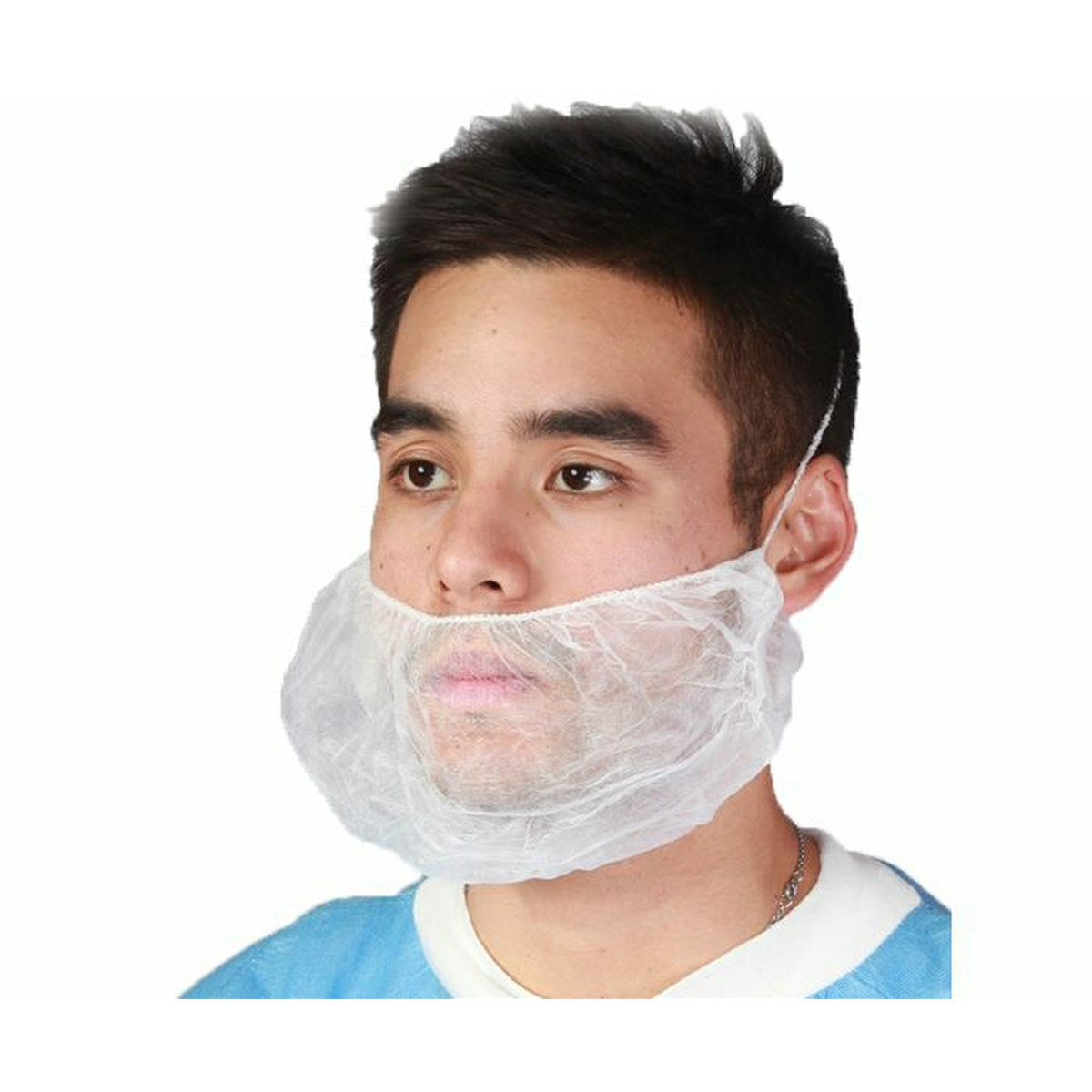 Blue Elasticated Polypropylene Beard Cover