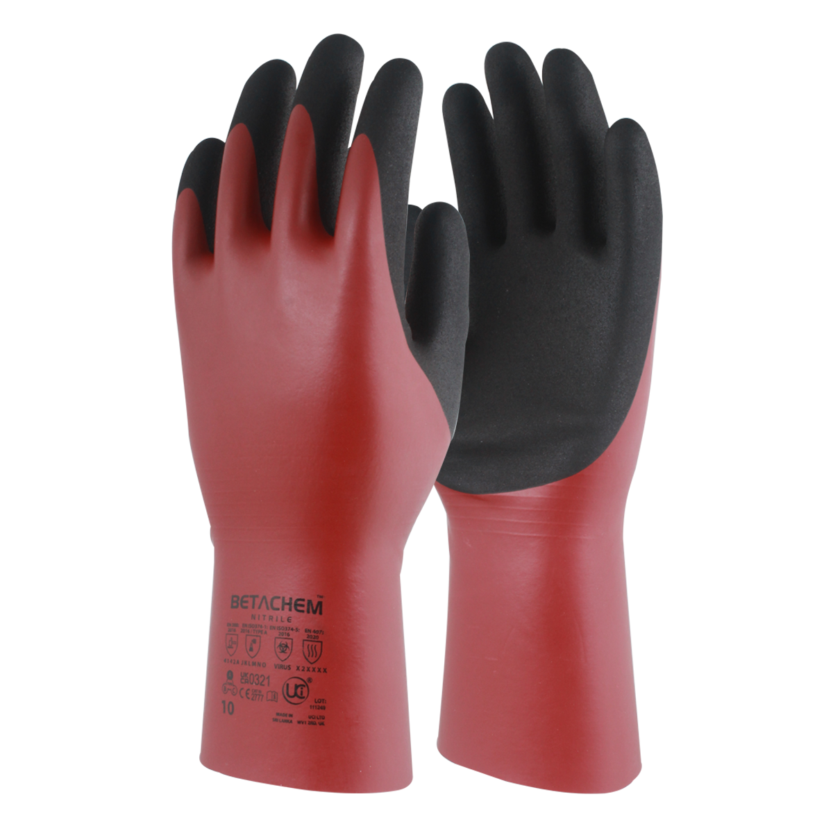 BetaChem Dual-Coated Nitrile Chemical Gauntlet | Type A | 33cm