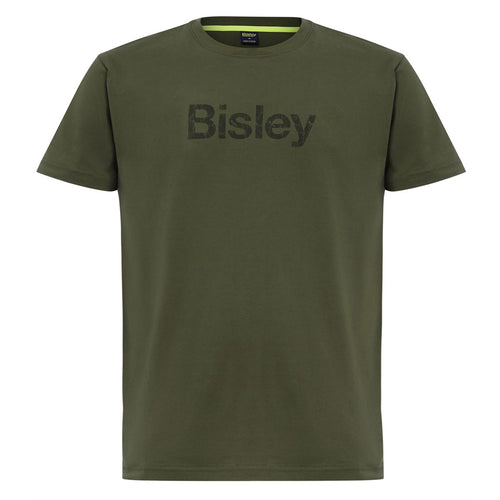 Bisley BKT064 t-shirt army green front view with Bisley logo print
