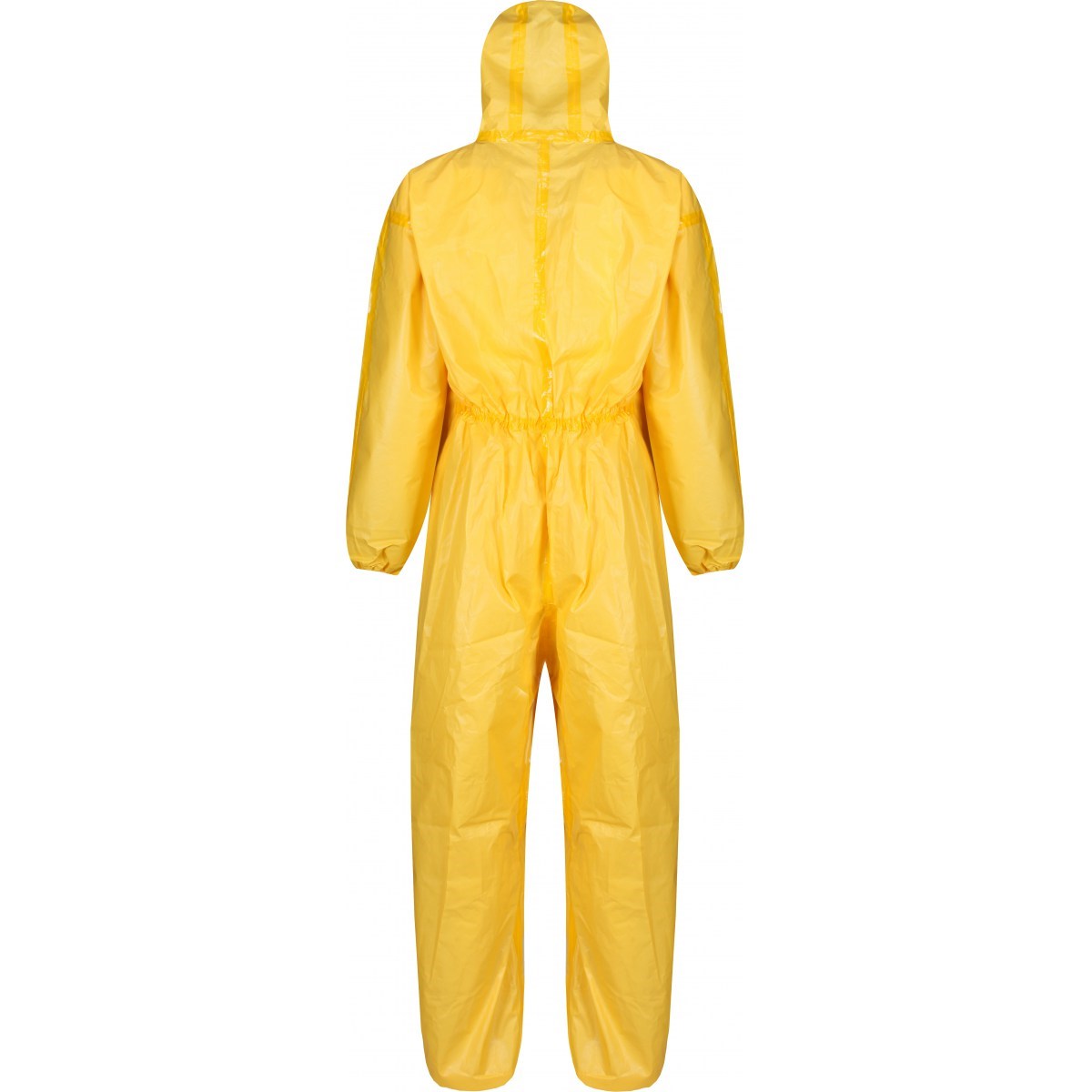 DBX650 yellow hooded premium coverall, rear view