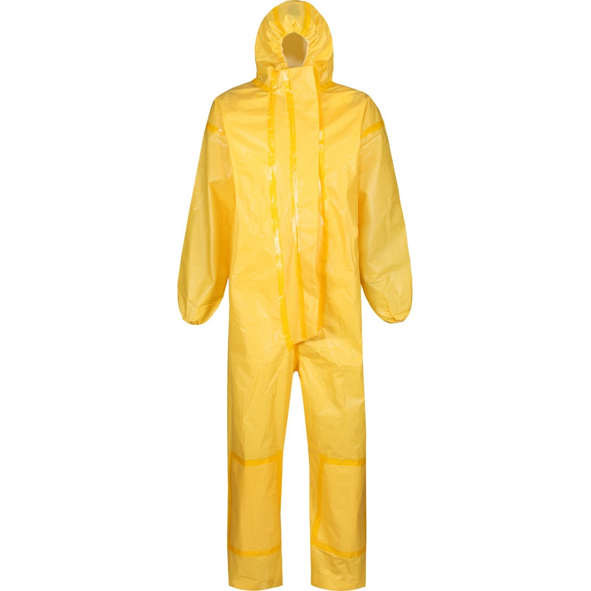 DBX650 yellow hooded premium coverall, front view