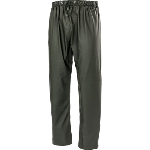 Bisley Fahrenheit PU Stretch Waterproof Trousers in Olive Green with elasticated waist and drawstring