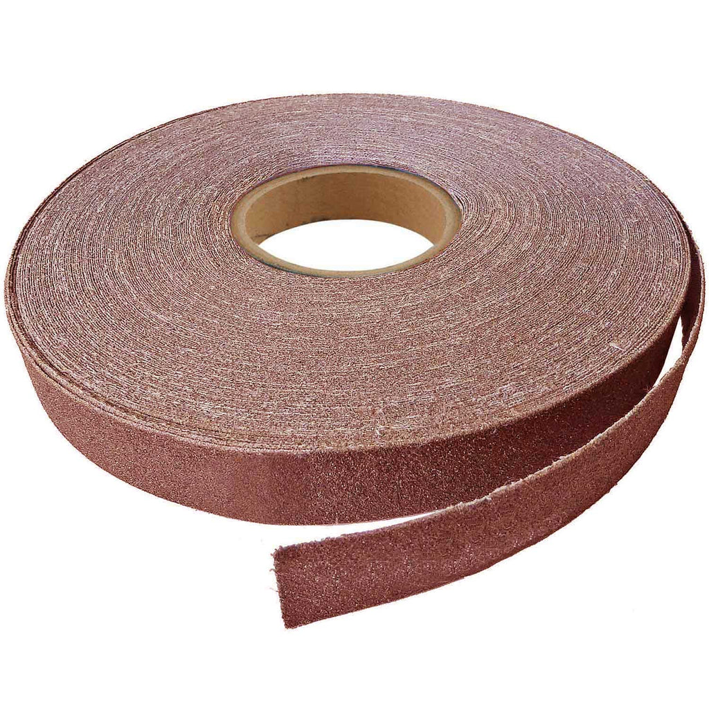 25mm wide aluminium oxide emery cloth roll 50m - red/brown abrasive