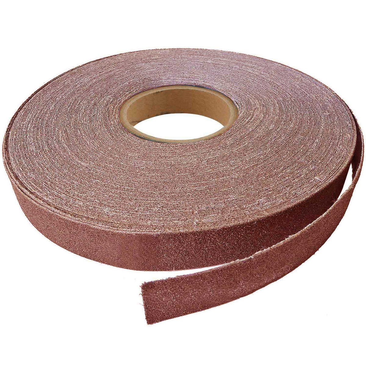 25mm wide aluminium oxide emery cloth roll 50m - red/brown abrasive