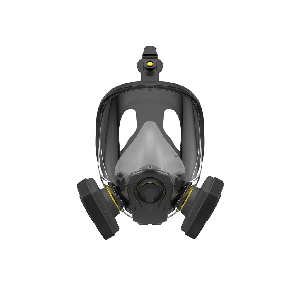 Corpro FFM1600 full face mask respirator front view with twin filters EN136 Made in UK