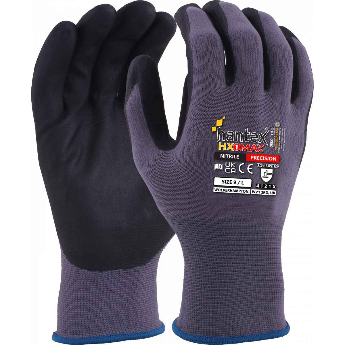 Hantex HX1-Max Nitrile Precision Work Gloves