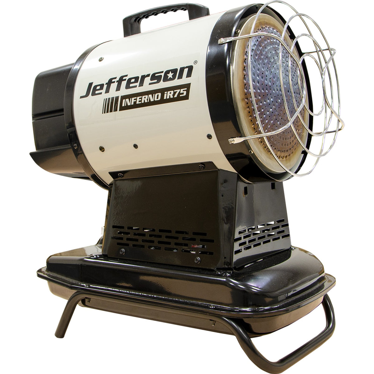 Front view of Jefferson iR75 radiant heating face and protective grille