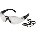 Savu™-CL clear lens corded safety glasses with neck cord, wraparound polycarbonate lens, EN166 certified
