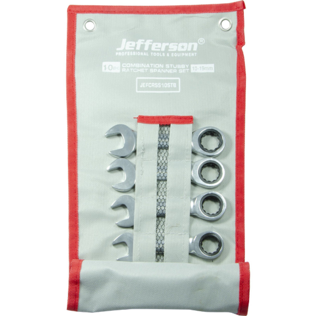 Jefferson JEFCRSS10STB storage pouch partially rolled with spanners visible