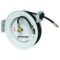 Jefferson 15m retractable air hose reel with steel casing, mounting bracket and black rubber hose