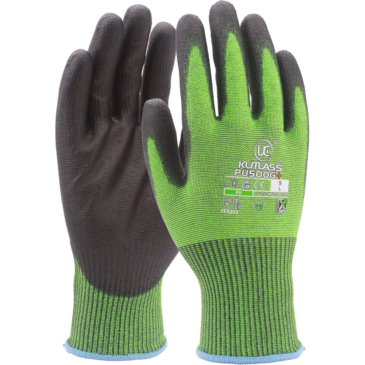 Kutlass PU500G+ Premium Green ISO Cut E Glove