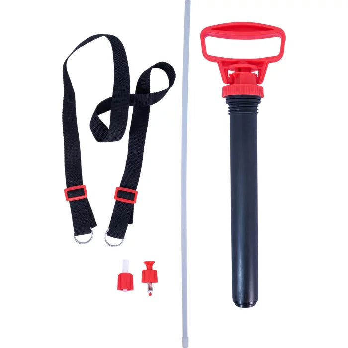 Dust control tank parts: carry strap, pump, dip tube and valves