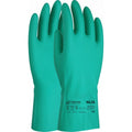 UCI Nitra NL15 Premium Green Nitrile Chemical Gauntlet – 13 inch flock lined, EN374 and EN388 rated, CE0321 certified