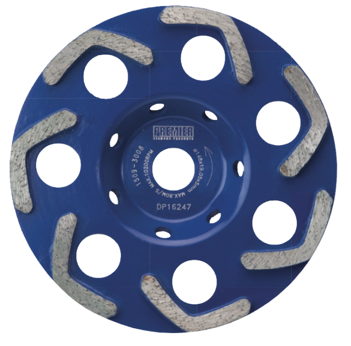 Premier Diamond Products P5-HCG 150mm diamond cup grinder for Hilti DG150 concrete planer 19mm bore EN13236 certified
