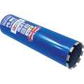 Premier Diamond Products P5-WC premium wet diamond core bit – blue steel body, turret-designed diamond segments, easy-start crown, 1¼" UNC thread, 450mm length, Made in Britain, for concrete and reinforced concrete drilling