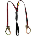 Miller H500 Arc Flash twin-leg shock-absorbing lanyard 1.8m with dual 65mm rebar hooks – arc flash resistant polyamide webbing, 40 cal/cm² rated, EN354 EN355 ASTM F887-20 certified electrical fall arrest PPE