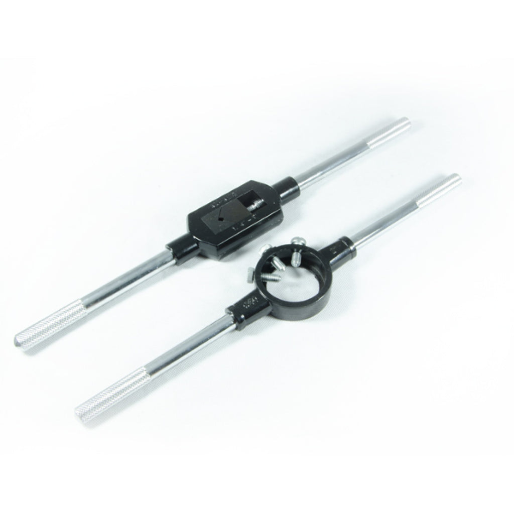 Sliding jaw tap wrench and steel die holder from the Jefferson tap and die set