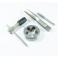 Jefferson 45 piece metric tap and die set in an open blue carry case