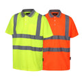 TPS01 hi-vis Class 2 polo shirt in yellow and orange with band and brace reflective tape