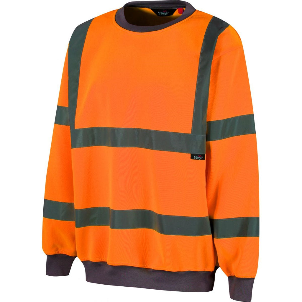 TSW12 hi-vis orange sweatshirt side view, RIS-3279-TOM rail tested