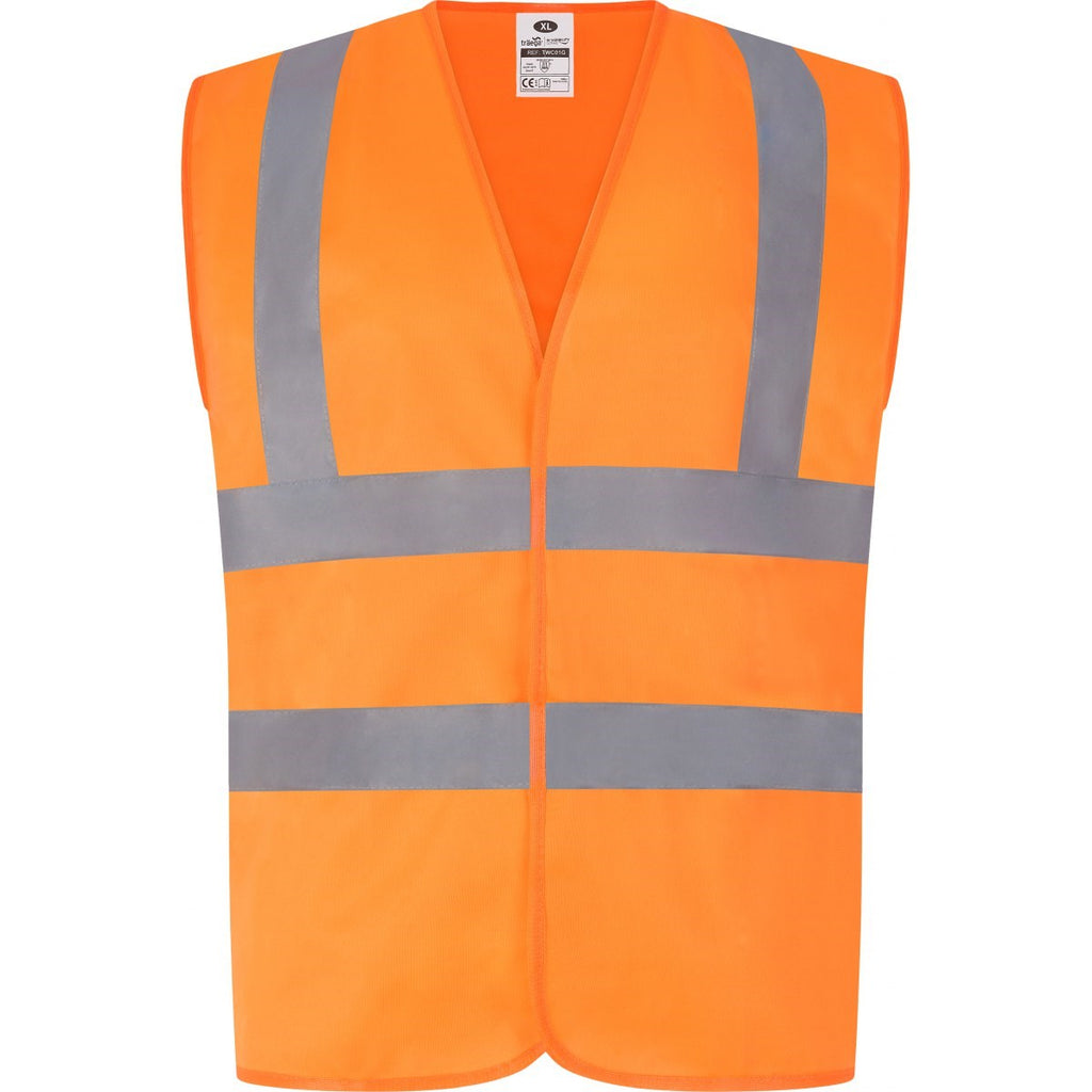 TWC01 Two Band & Brace Hi-Vis Waistcoat Orange – EN ISO 20471