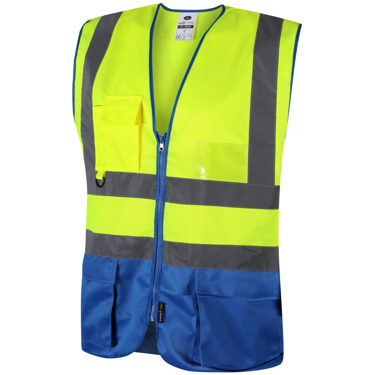 TWC06 Hi-Vis Two-Tone Executive Safety Waistcoat – Yellow/Blue & Orange/Blue – EN20471 Class 1