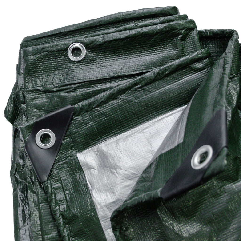 Rolled green Jefferson tarpaulin