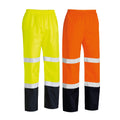 Bisley UKP6965T Hi-Vis Rain Shell Trousers in Yellow/Navy and Orange/Navy colourways
