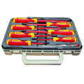 Jefferson eight piece VDE screwdriver set and voltage tester in carry case
