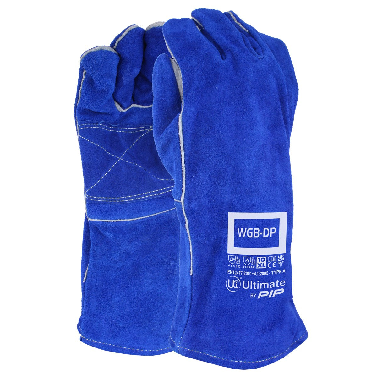 WGB-DP Blue Leather Welders Gauntlet Double Palm – Ultimate Industrial
