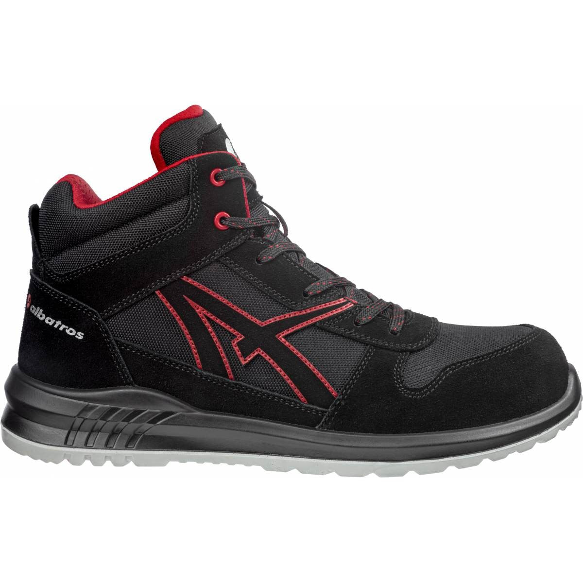 Albatros Clifton MID S3 SRC safety boot Black Red side profile view