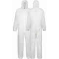 DBS650+ White disposable polypropylene coverall - front and back view