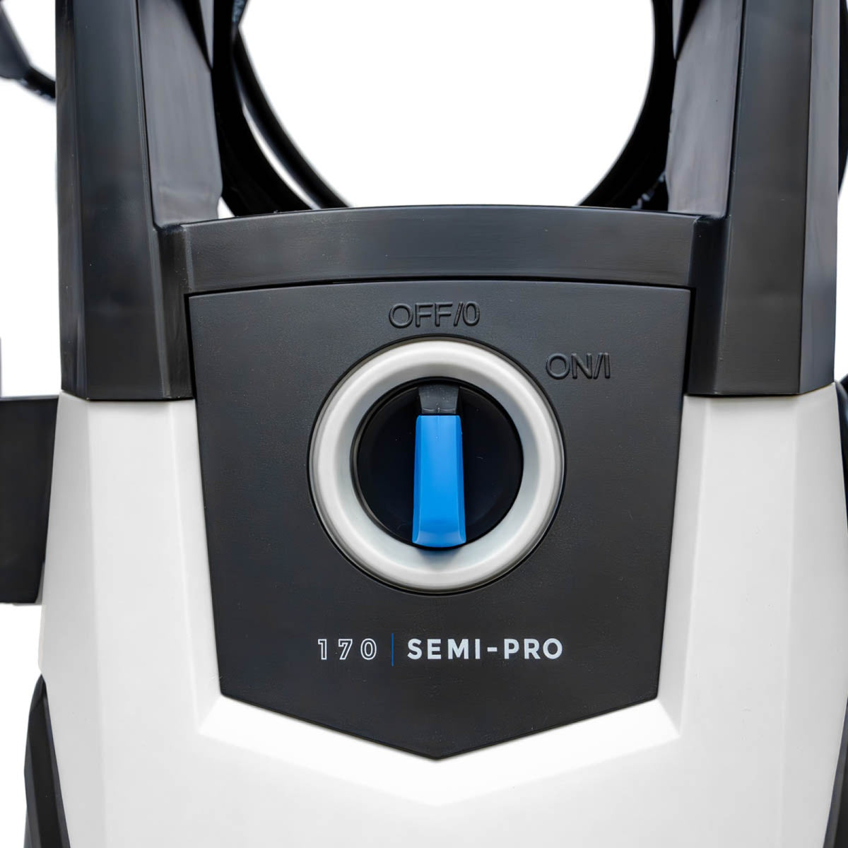 Jefferson 170 Bar Industrial Electric Pressure Washer - detergent tank and 86dB label detail