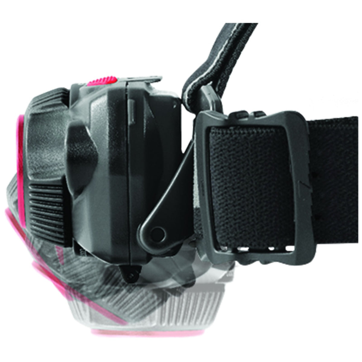 Jefferson headlamp side view showing tilt mechanism and adjustable strap connector