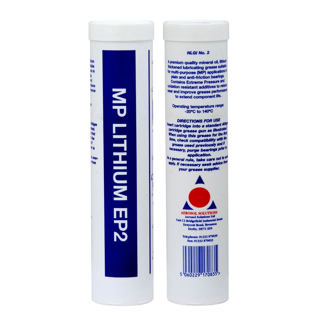 Aerosol Solutions MP Lithium EP2 Grease Cartridge 400g front and back