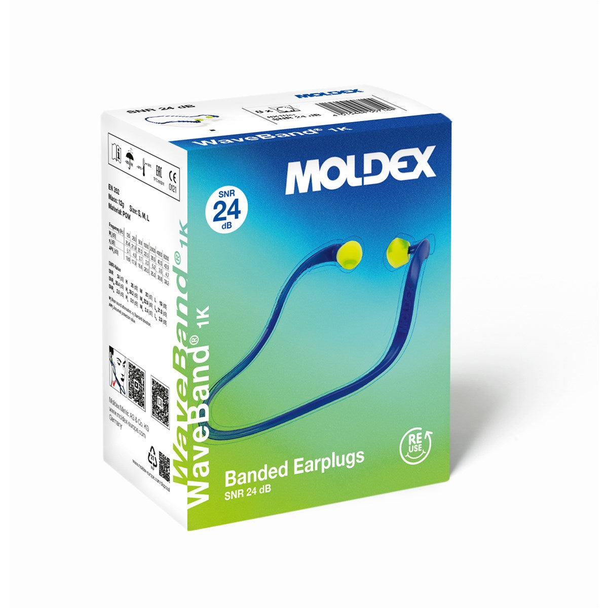 Moldex WaveBand 1K 6810 banded earplugs SNR 24 dB pack of 10