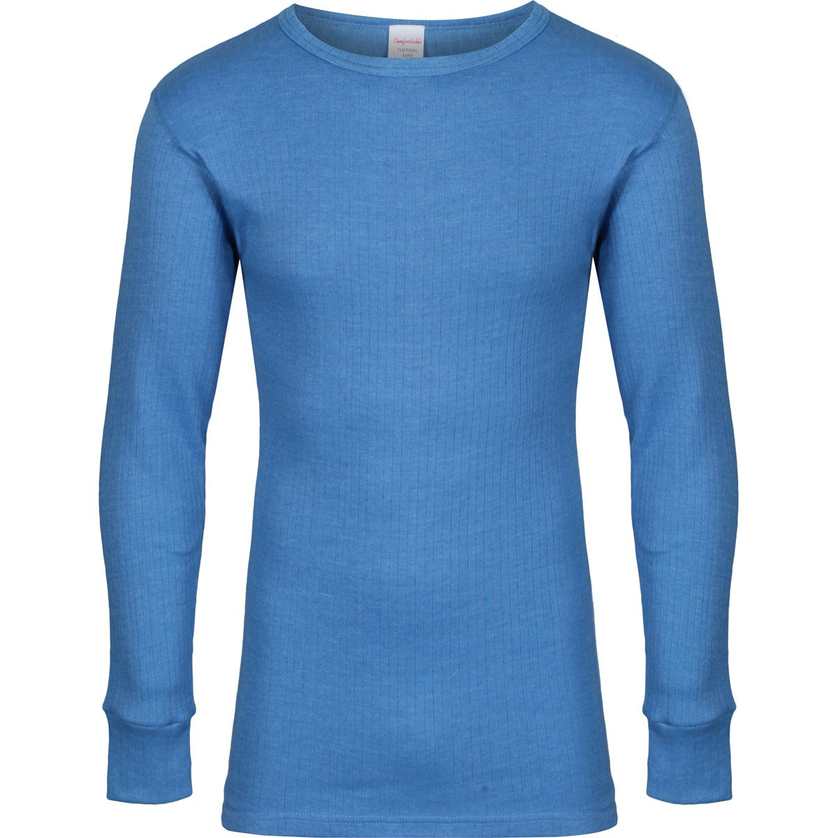 Thermal long sleeve vest in blue - snug fitting acrylic base layer