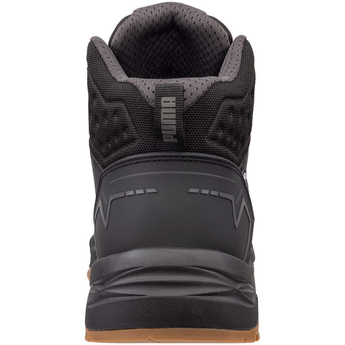 PUMA Safety Fusion CTX Mid S7S ESD FO HRO SR - rear view showing padded collar, heel pull tab and PUMA branding